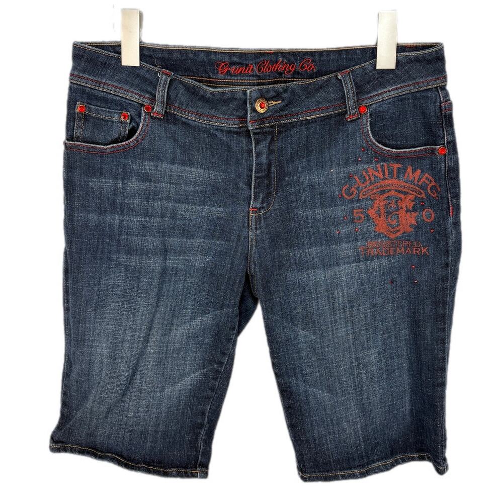 G-Unit Red Jewel Bling Denim Board Shorts - Women's Size 13